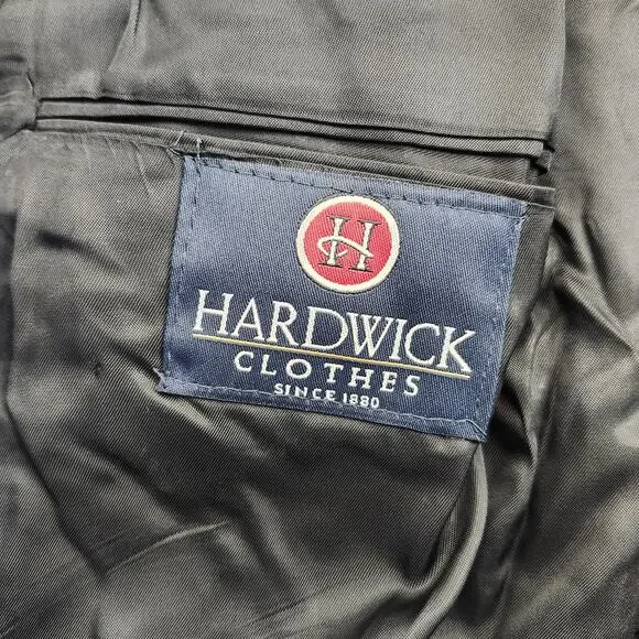 Hardwick Clothes Men's Suit Jacket Black Peak Lapel Double Breasted 54 Long